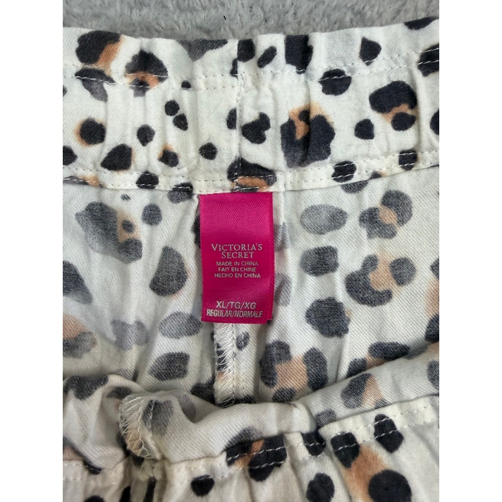 Victorias Secret Pajama Set XL Leopard Animal Print Cotton Sleepwear 288253-DQ9 - Picture 11 of 16